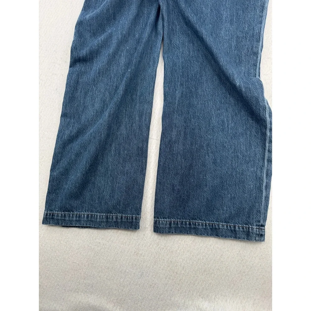 Madewell The Harlow Wide-Leg Jean Womens 27 (27x28) Blue Pleated High Rise Denim